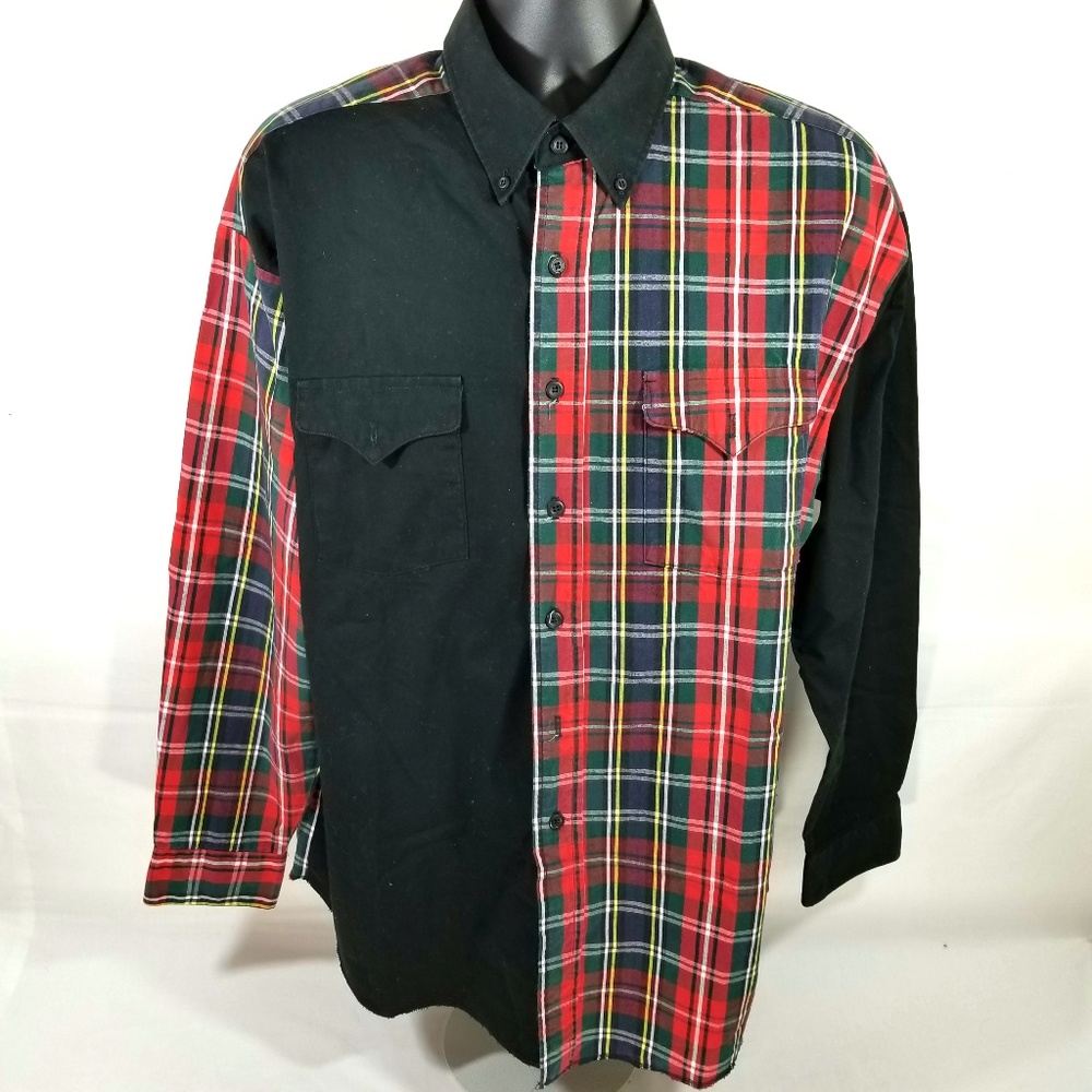 Panhandle slim XL (17 1/2) Black and red plaid